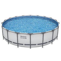 Bestway 56462 Power Steel Pro MAX 549x122cm - Piscina Fuori Terra in PVC Rotonda con Pompa di Filtrazione, Scaletta, Telo di Co