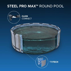 Bestway 56462 Power Steel Pro MAX 549x122cm - Piscina Fuori Terra in PVC Rotonda con Pompa di Filtrazione, Scaletta, Telo di Co