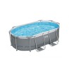 Bestway 5614A Power Steel 305x200x84cm - Piscina Fuori Terra Ovale con Pompa di Filtraggio