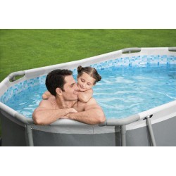 Bestway 5614A Power Steel 305x200x84cm - Piscina Fuori Terra Ovale con Pompa di Filtraggio