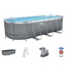 Bestway 56710 Power Steel 549x274x122cm - Piscina Fuori Terra in PVC Ovale con Pompa Di Filtraggio, Scaletta, Telo di Copertura