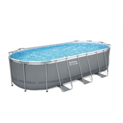 Bestway 56710 Power Steel 549x274x122cm - Piscina Fuori Terra in PVC Ovale con Pompa Di Filtraggio, Scaletta, Telo di Copertura
