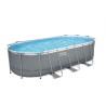 Bestway 56710 Power Steel 549x274x122cm - Piscina Fuori Terra in PVC Ovale con Pompa Di Filtraggio, Scaletta, Telo di Copertura
