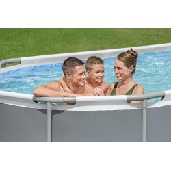 Bestway 56710 Power Steel 549x274x122cm - Piscina Fuori Terra in PVC Ovale con Pompa Di Filtraggio, Scaletta, Telo di Copertura