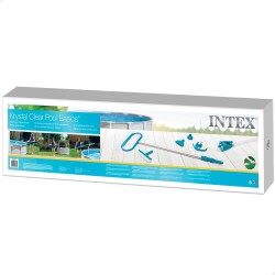 Intex 28003 Deluxe Kit di Pulizia per Piscine fino a 5.49 m, Grigio/Blu, 113.03 x 29.84 x 12.38 cm, Sacco in poliestere