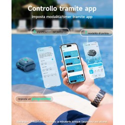 WYBOT C2 - Robot Pulisci Piscina Automatico Senza Fili a Batteria e doppia filtrazione