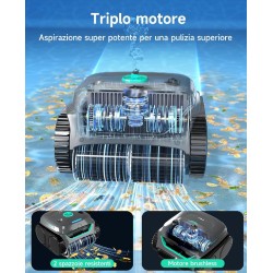 WYBOT C2 - Robot Pulisci Piscina Automatico Senza Fili a Batteria e doppia filtrazione