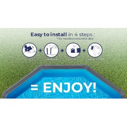 Piscina acciaio GRE Serie ANTRACITE 500x300 h 132 ovale KITPROV508GY