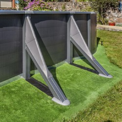 Piscina acciaio GRE Serie ANTRACITE 500x300 h 132 ovale KITPROV508GY