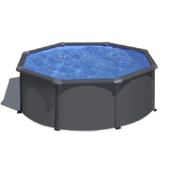 Piscina acciaio GRE Serie ANTRACITE diam. 300 h120 tonda KIT300GY