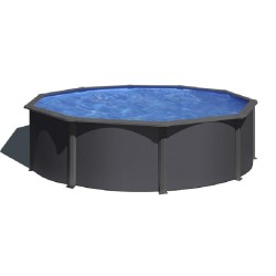 Piscina acciaio GRE Serie ANTRACITE diam. 350 h120 tonda KIT350GY