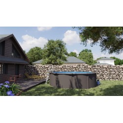 Piscina acciaio GRE Serie ANTRACITE diam. 460 h120 tonda KIT460GY