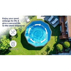 Piscina acciaio GRE Serie ANTRACITE diam. 460 h120 tonda KIT460GY