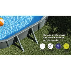 Piscina acciaio GRE Serie ANTRACITE 500x300 h120 ovale KIT500GY