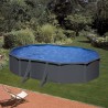 Piscina acciaio GRE Serie ANTRACITE 610x375 h120 ovale KIT610GY