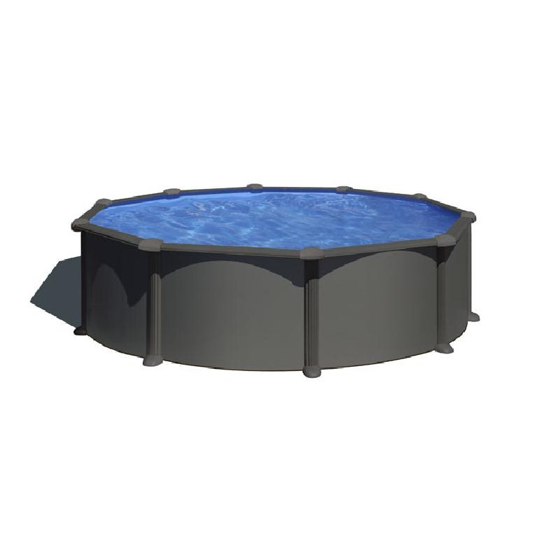 Piscina acciaio GRE Serie ANTRACITE diam. 350 h132 tonda KITPR358GY