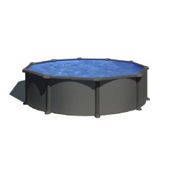Piscina acciaio GRE Serie ANTRACITE diam. 460 h132 tonda KITPR458GY