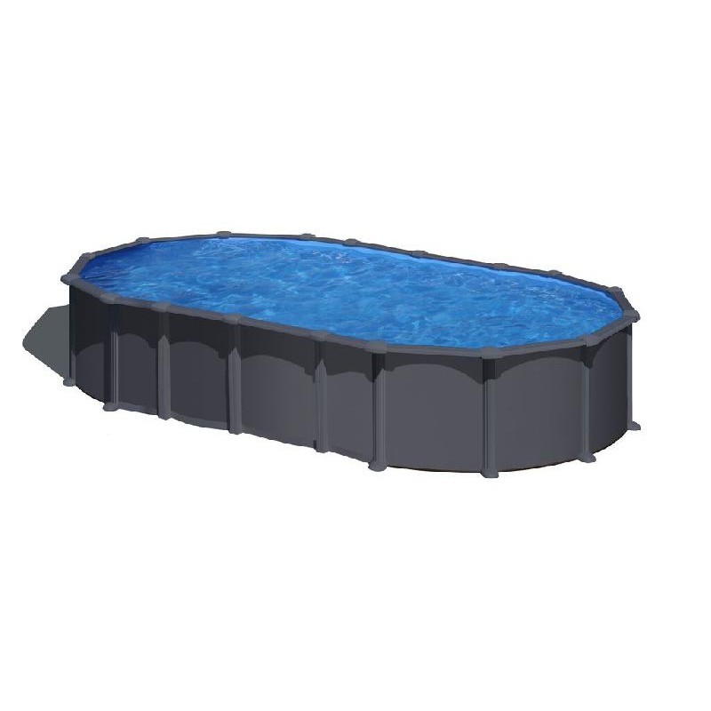 Piscina acciaio GRE Serie ANTRACITE 730x375 h 132 ovale KITPROV7388GY